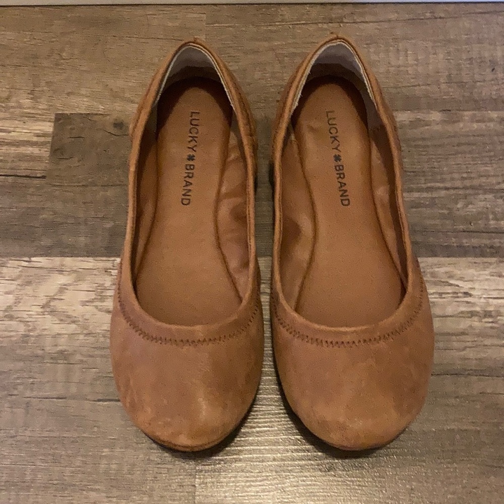 Lucky🍀Brand Brown Leather Emmie Ballet Flats